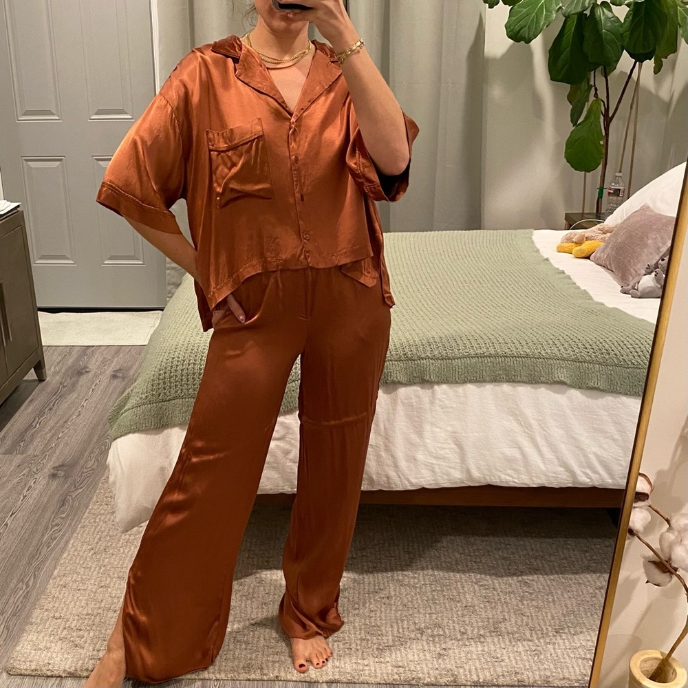 Co ord Two Piece Set Satin Effect